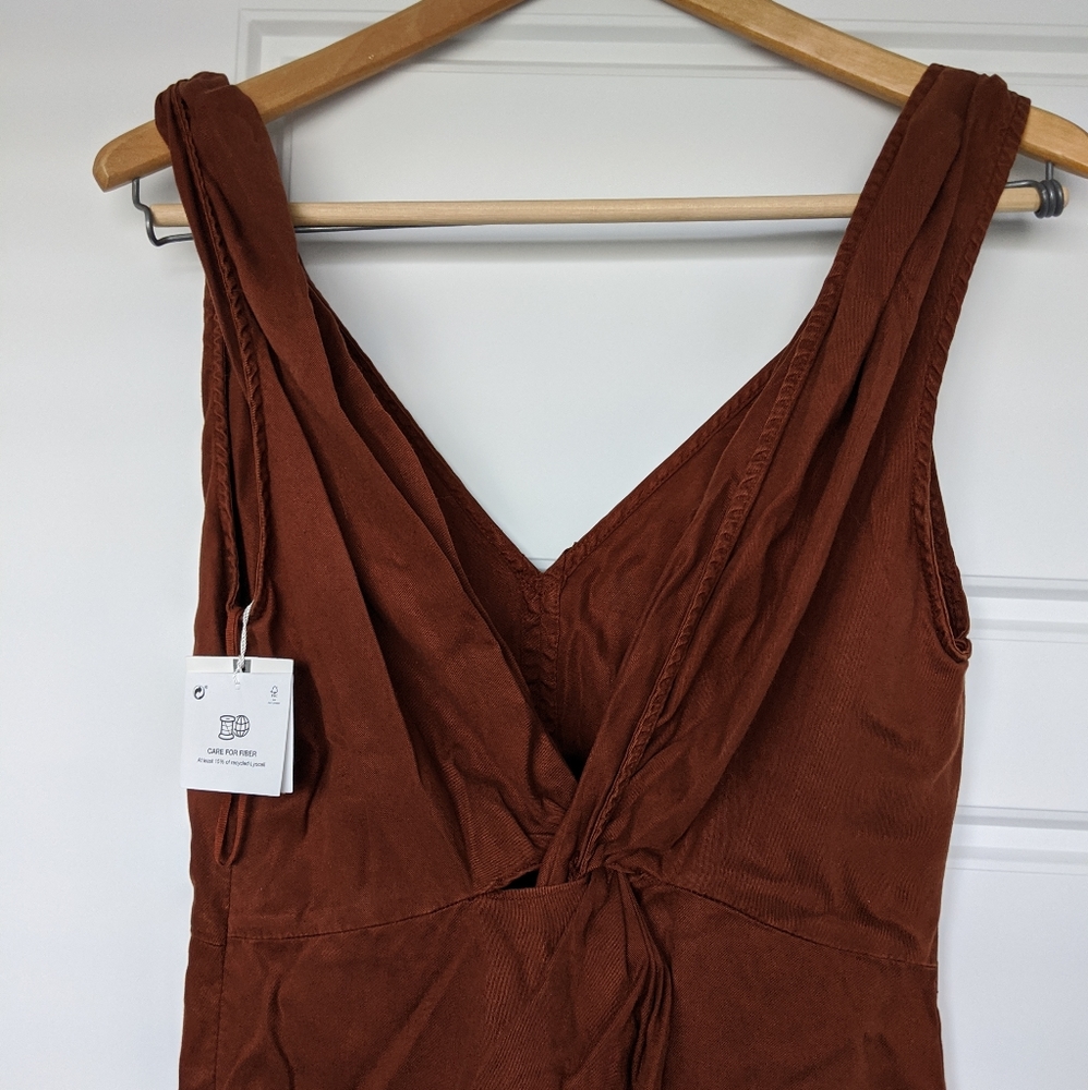 Zara Linen Midi 70's Inspired Retro Jumper Dress - Picture 2 of 6